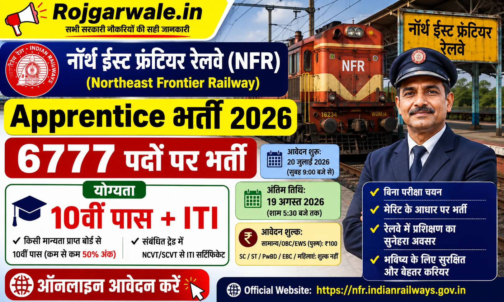 Northeast Frontier Railway Apprentice Recruitment 2026