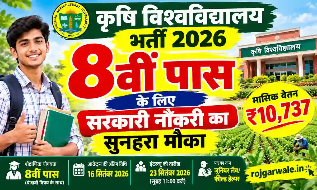 Punjab Agricultural University Recruitment 2026