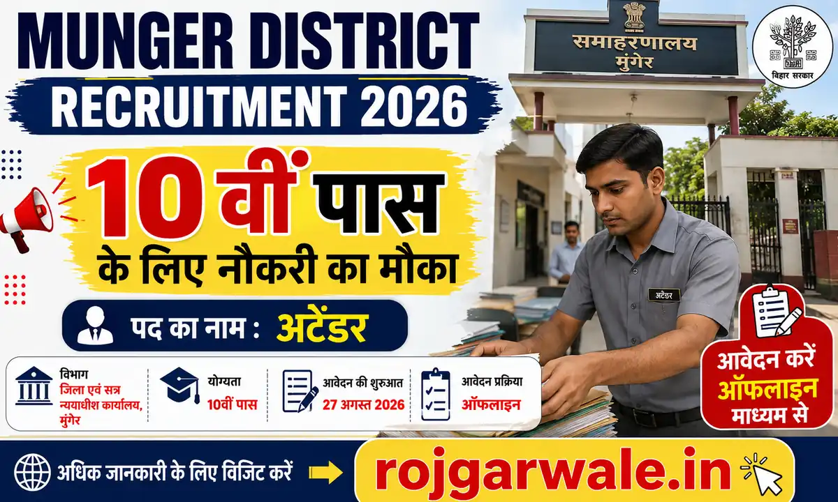 Munger District Recruitment 2026