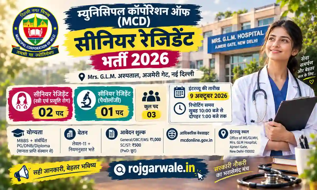 Municipal Corporation of Delhi (MCD) Recruitment 2026